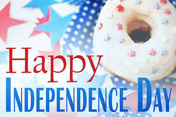 Image showing donut with star decoration on independence day