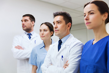 Image showing group of medics or doctors at hospital