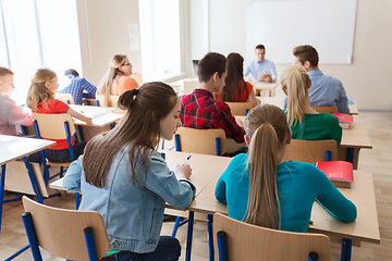 Image showing group of students writing school test