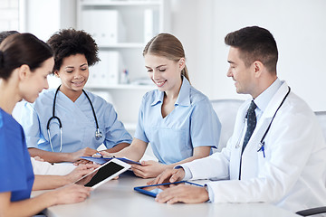 Image showing group of happy doctors meeting at hospital office