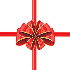 Image showing Red bow on white