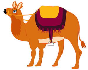 Image showing Animal camel with saddle