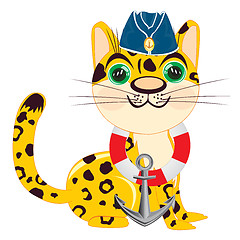 Image showing Cartoon of the leopard of the sailor