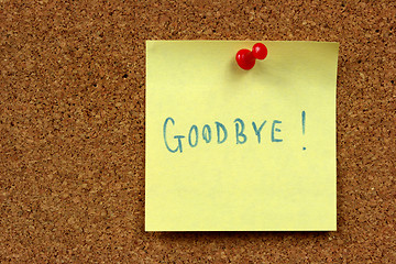 Image showing Goodbye