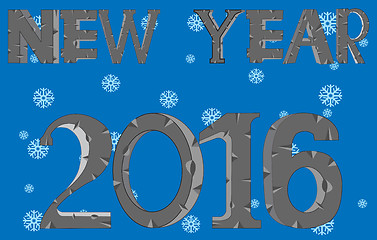 Image showing New 2016 on background snowflake
