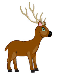 Image showing Cartoon of the deer with horn