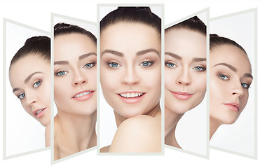 Image showing collage of a beautiful woman with perfect clean skin