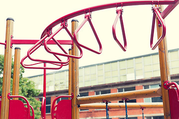 Image showing climbing frame on playground at summer