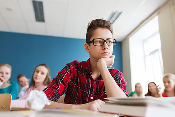 Image showing students gossiping behind classmate back at school