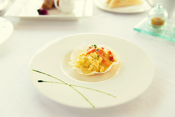 Image showing close up of restaurant dish on table