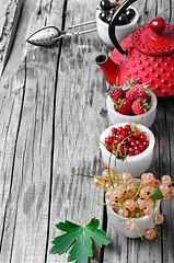 Image showing Summer tea tea with berries