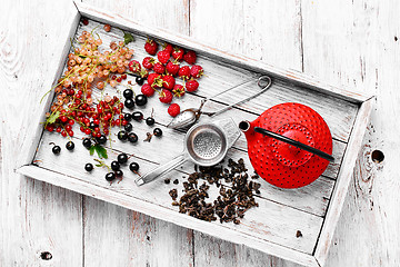 Image showing Summer tea tea with berries