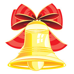 Image showing Gold bell and bow