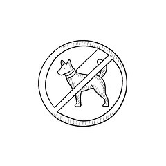 Image showing No dog sign sketch icon.