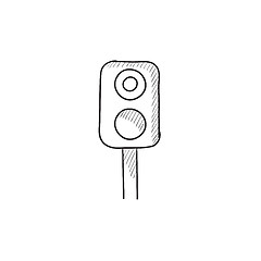 Image showing Railway traffic light sketch icon.