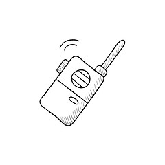 Image showing Portable radio set sketch icon.