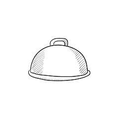Image showing Restaurant cloche sketch icon.