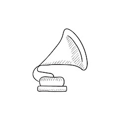 Image showing Gramophone sketch icon.