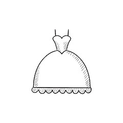 Image showing Wedding dress sketch icon.