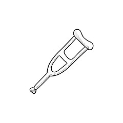 Image showing Crutch sketch icon.