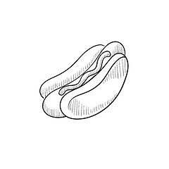 Image showing Hotdog sketch icon.