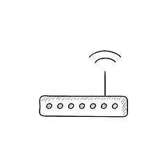 Image showing Wireless router sketch icon.