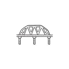 Image showing Rail way bridge sketch icon.