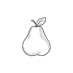 Image showing Pear sketch icon.