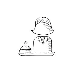 Image showing Female receptionist sketch icon.