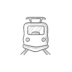 Image showing Front view of train sketch icon.