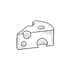 Image showing Piece of cheese sketch icon.