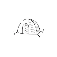 Image showing Tent sketch icon.