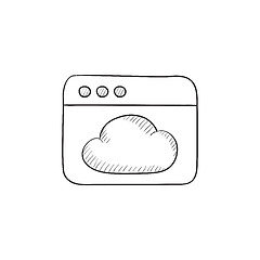 Image showing Browser window with cloud  sketch icon.