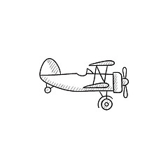 Image showing Propeller plane sketch icon.