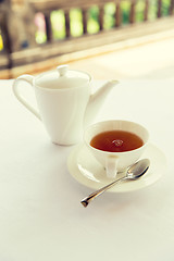 Image showing tea-set on table at restaurant or teahouse