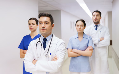 Image showing group of medics or doctors at hospital