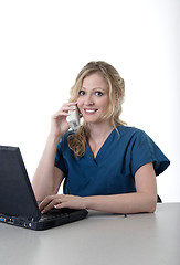 Image showing medical secretary on the phone