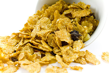 Image showing cornflakes from the white bowl
