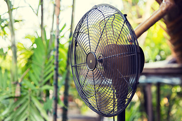 Image showing close up of fan outdoors