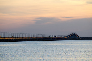 Image showing Evening view at the bridge