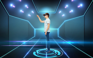 Image showing man in virtual reality headset or 3d glasses