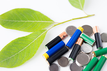 Image showing close up of green alkaline batteries