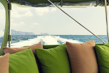 Image showing ocean view from board of sailing boat or yacht