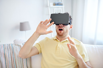 Image showing young man in virtual reality headset or 3d glasses