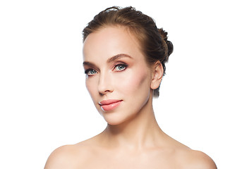 Image showing beautiful young woman face over white background