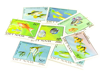 Image showing vietnam post stamps