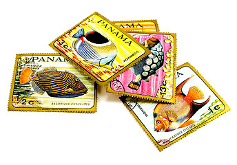 Image showing panama post stamps