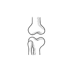 Image showing Knee joint sketch icon.
