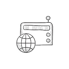 Image showing Retro radio sketch icon.