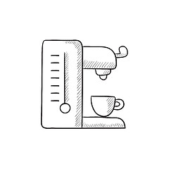 Image showing Coffee maker sketch icon.